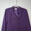 Kasper Women Polyester Skirt Suit Size 12P Purple Double Breasted Lined Cocktail