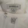 New DANILLO Women 2PC White Polyester Lined Short Sleeves Skirt Suit Size 8