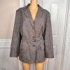 John Meyer Purple Pinstriped Polyester Lined Notch Collar Belted Blazer Size 16W