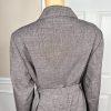 John Meyer Purple Pinstriped Polyester Lined Notch Collar Belted Blazer Size 16W