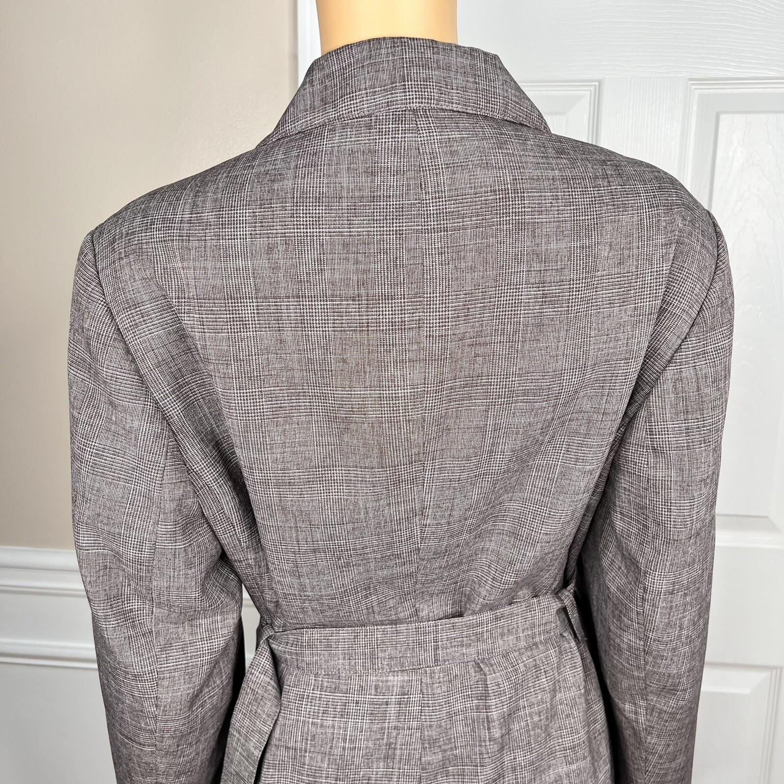 John Meyer Purple Pinstriped Polyester Lined Notch Collar Belted Blazer Size 16W