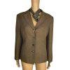 Le Suit Women Polyester Blazer Scarf Size 14P Green Single Breasted Lined 1PC
