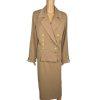 MONROE And MAIN Polyester Spandex Blend Skirt Suit 14 Tan Double Breasted 2PC