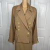 MONROE And MAIN Polyester Spandex Blend Skirt Suit 14 Tan Double Breasted 2PC