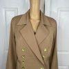 MONROE And MAIN Polyester Spandex Blend Skirt Suit 14 Tan Double Breasted 2PC