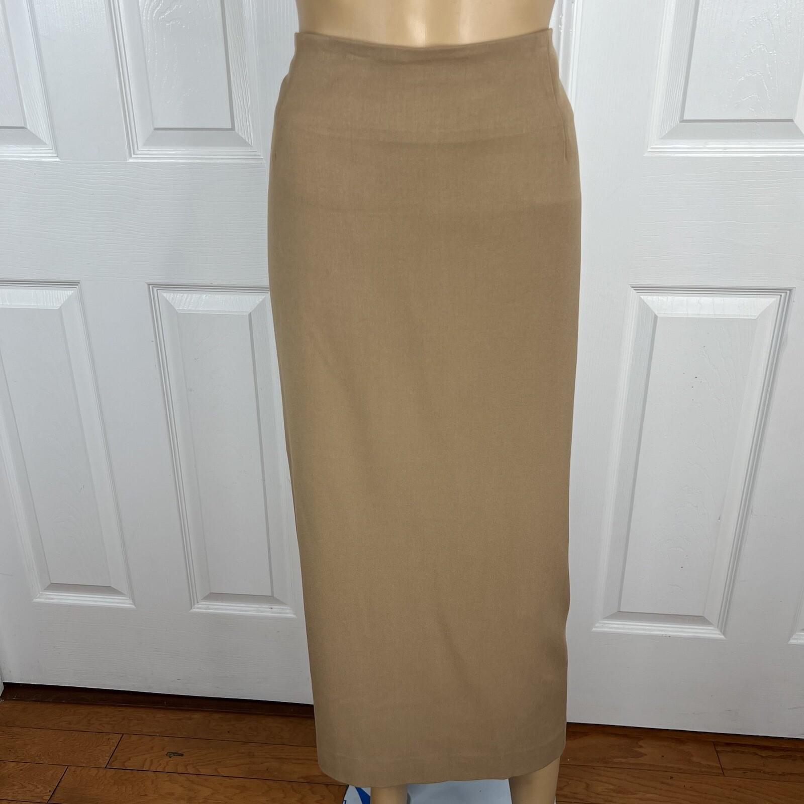 MONROE And MAIN Polyester Spandex Blend Skirt Suit 14 Tan Double Breasted 2PC