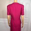 Kasper ASL Viscose Blend Skirt Suit 12 Pink Embroidered Lined Short Sleeve 2PC