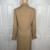 MONROE And MAIN Polyester Spandex Blend Skirt Suit 14 Tan Double Breasted 2PC