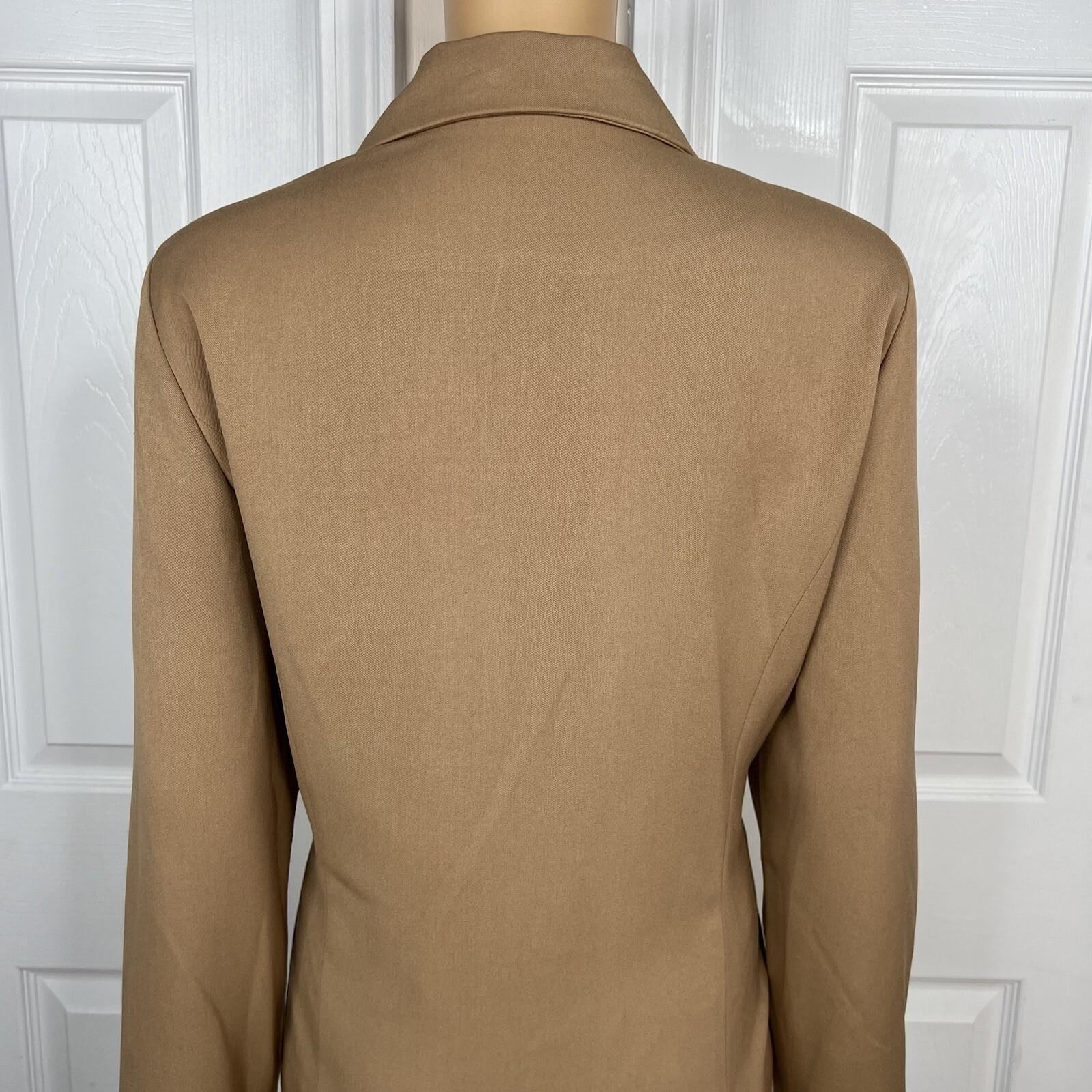 MONROE And MAIN Polyester Spandex Blend Skirt Suit 14 Tan Double Breasted 2PC