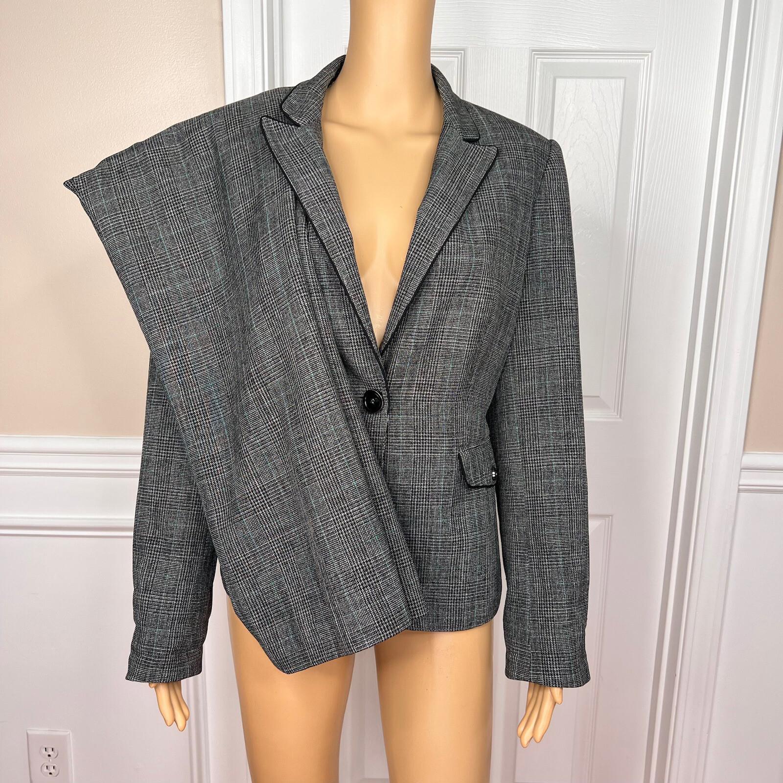 John Meyer Polyester Viscose  Pant Suit Size 10 Gray Multicolor Lined Career 2PC