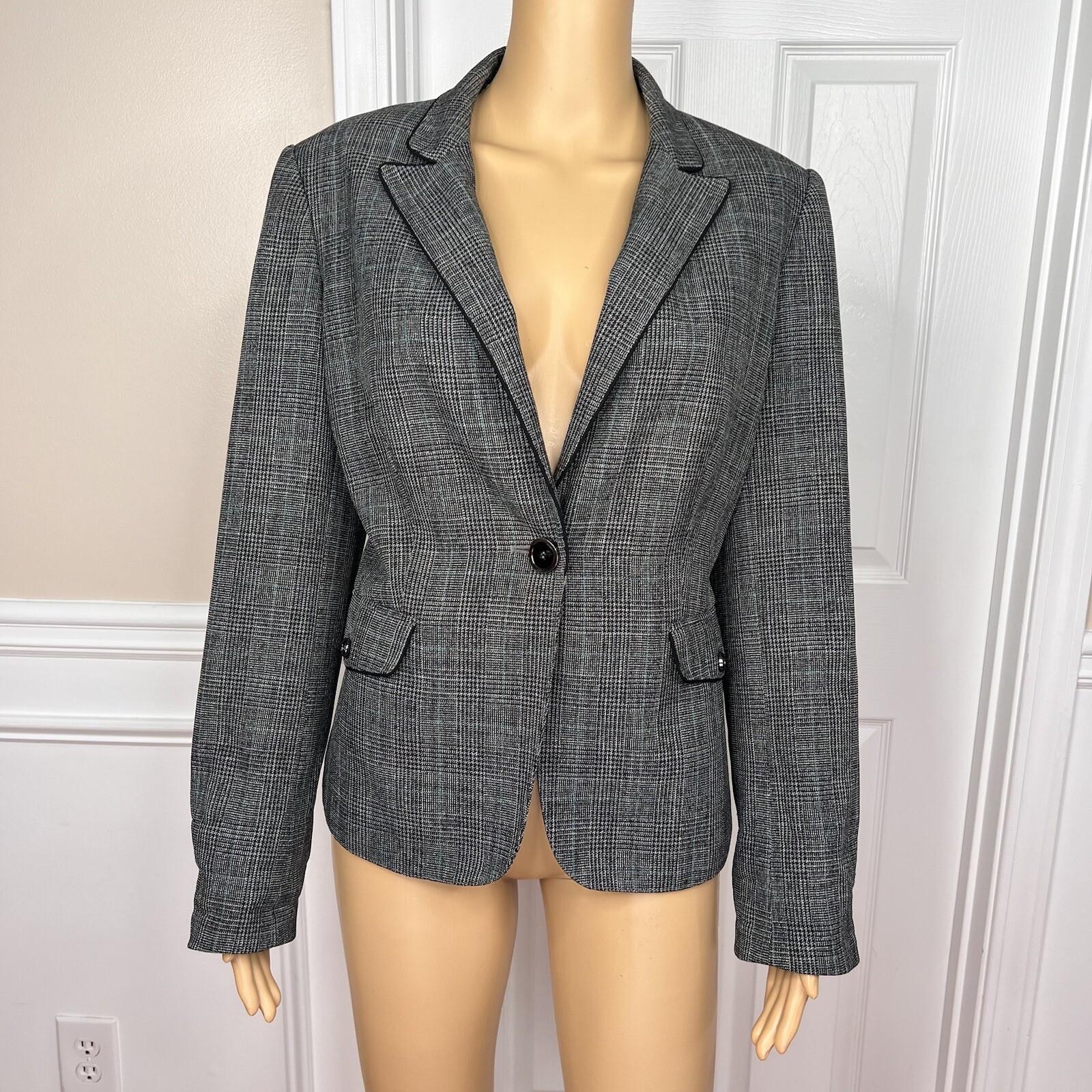 John Meyer Polyester Viscose  Pant Suit Size 10 Gray Multicolor Lined Career 2PC