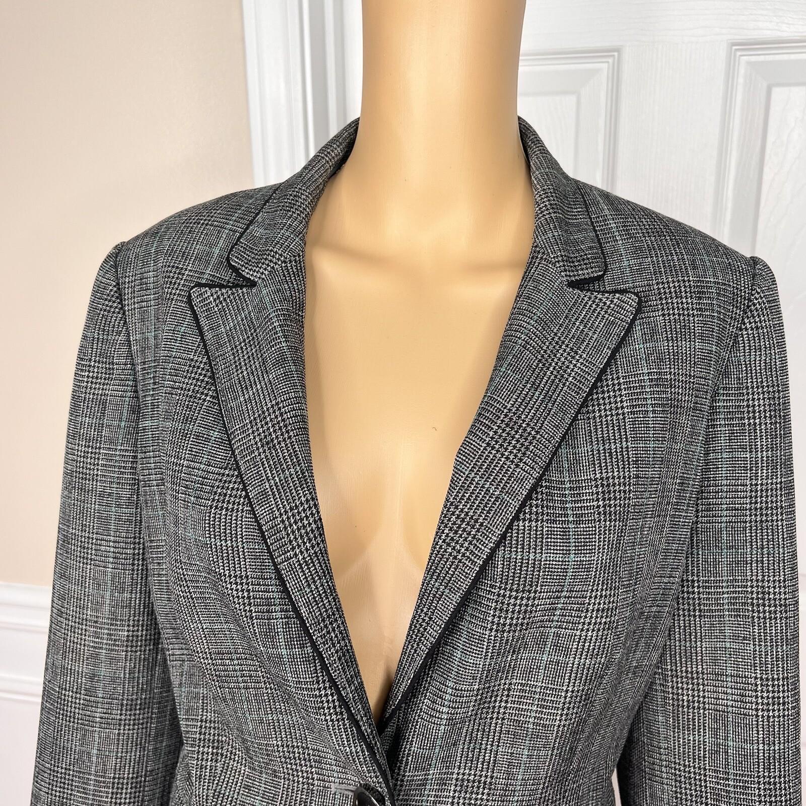 John Meyer Polyester Viscose  Pant Suit Size 10 Gray Multicolor Lined Career 2PC
