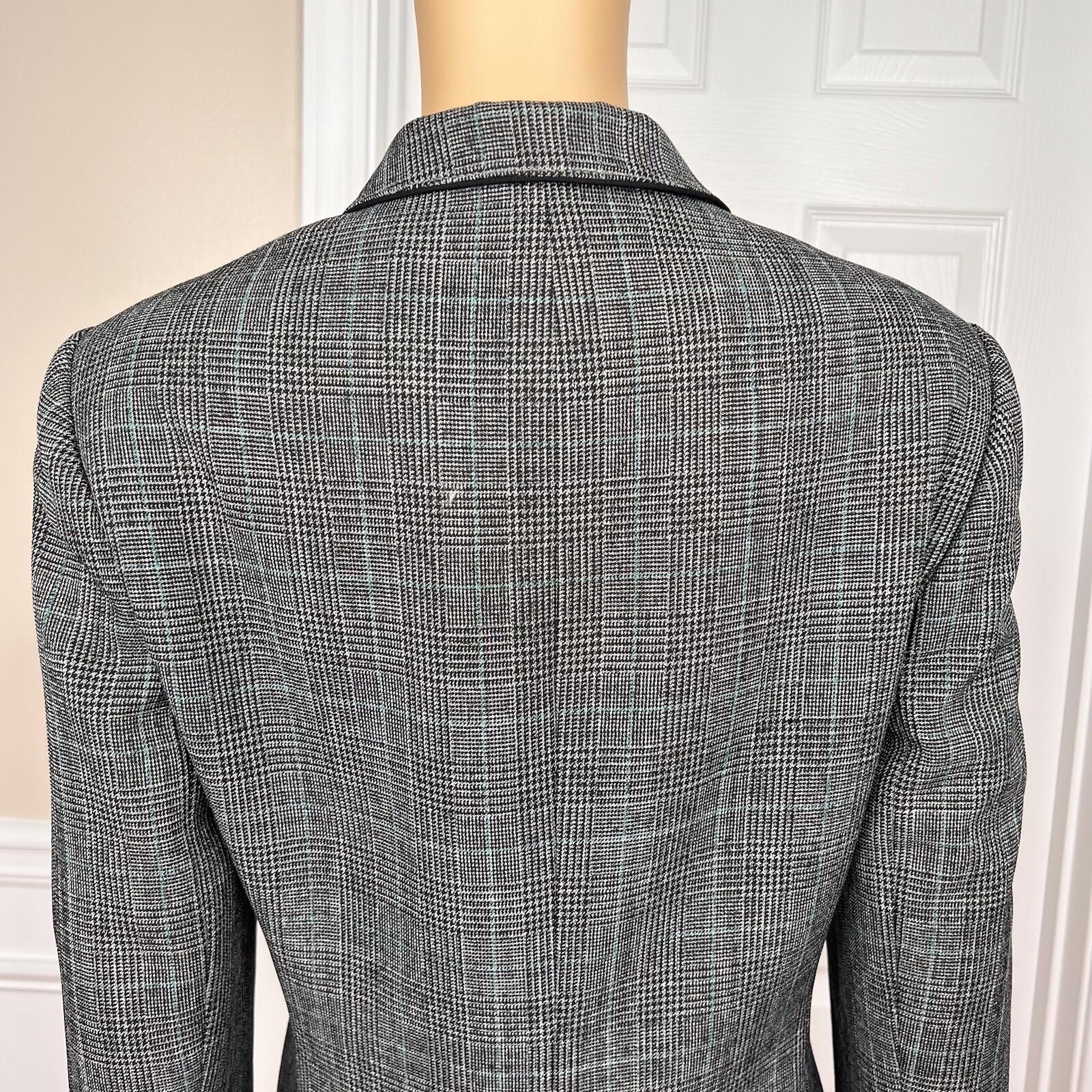 John Meyer Polyester Viscose  Pant Suit Size 10 Gray Multicolor Lined Career 2PC