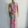 Lilly Putlizer Breanna Maxi Floral Dress XXS Paradise Found Deep V Neck Stretch