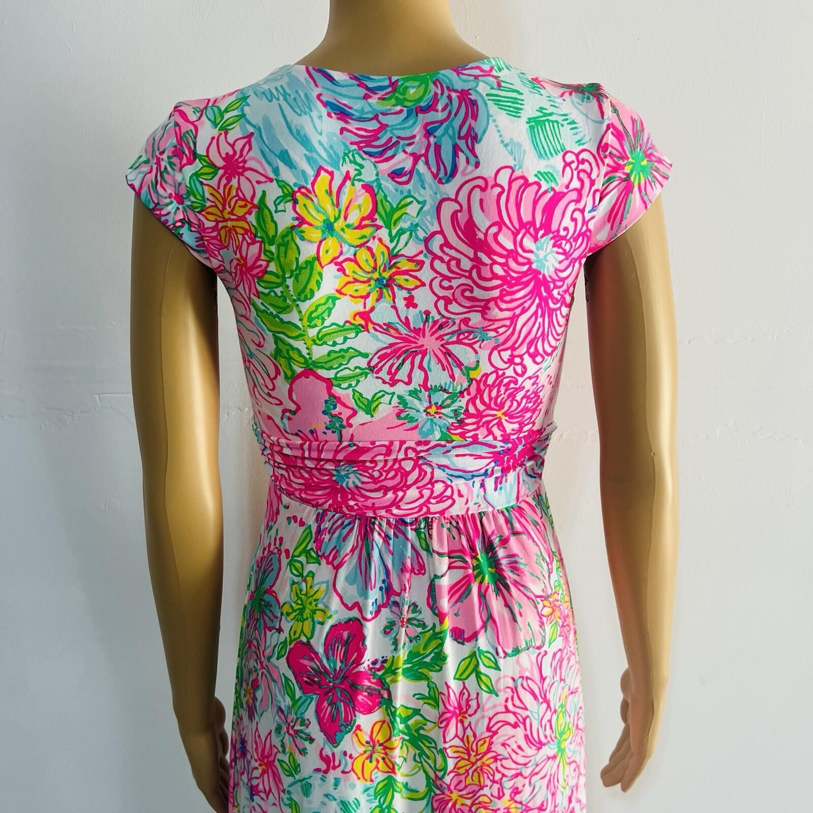 Lilly Putlizer Breanna Maxi Floral Dress XXS Paradise Found Deep V Neck Stretch