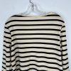 Mango Cotton Cardigan L Cream Black Striped Pockets Round Neck Office Look New