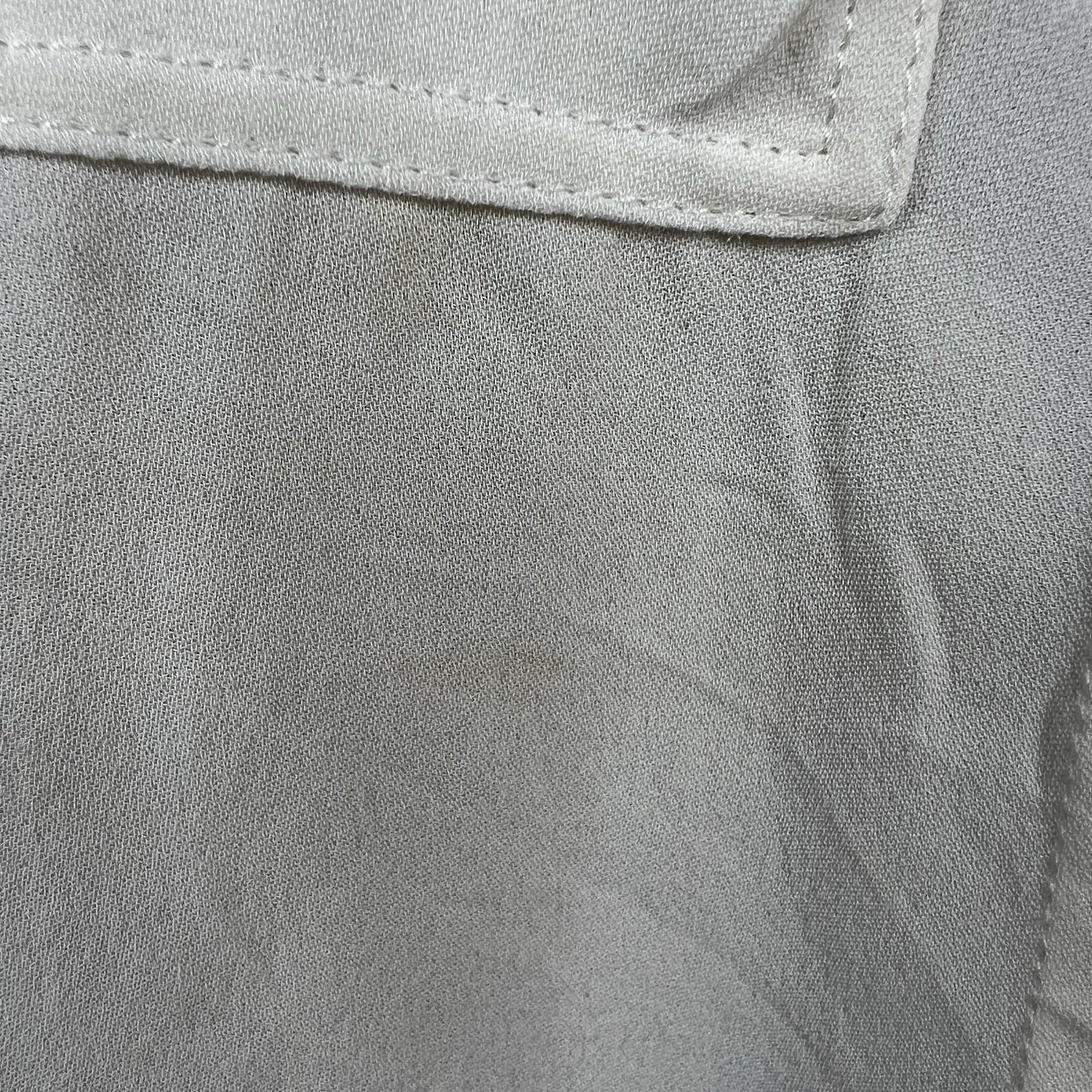 Theory Womens Long Sleeve Button Down Classic Blouse Silk Cream Size Small