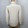 Theory Womens Long Sleeve Button Down Classic Blouse Silk Cream Size Small