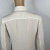 Theory Womens Long Sleeve Button Down Classic Blouse Silk Cream Size Small