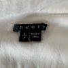 Theory Womens Long Sleeve Button Down Classic Blouse Silk Cream Size Small