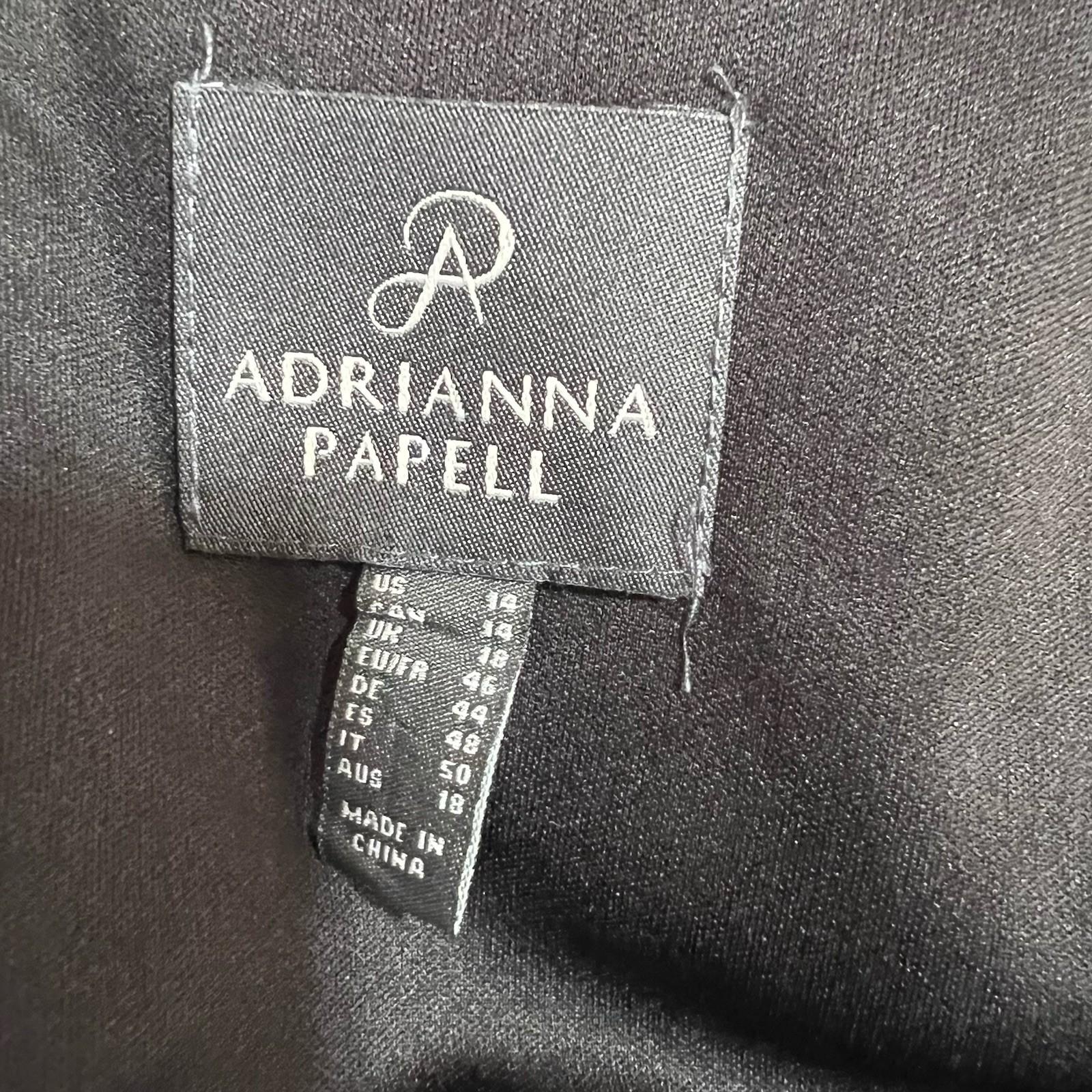 Adrianna Papell Bodice Jumpsuit Size 14 Black Sleeveless Sequin Lace Mesh Crepe