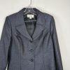Le Suit Polyester Metallic Black Orchid Skirt Suit 8 Midi Cocktail Shawl Collar