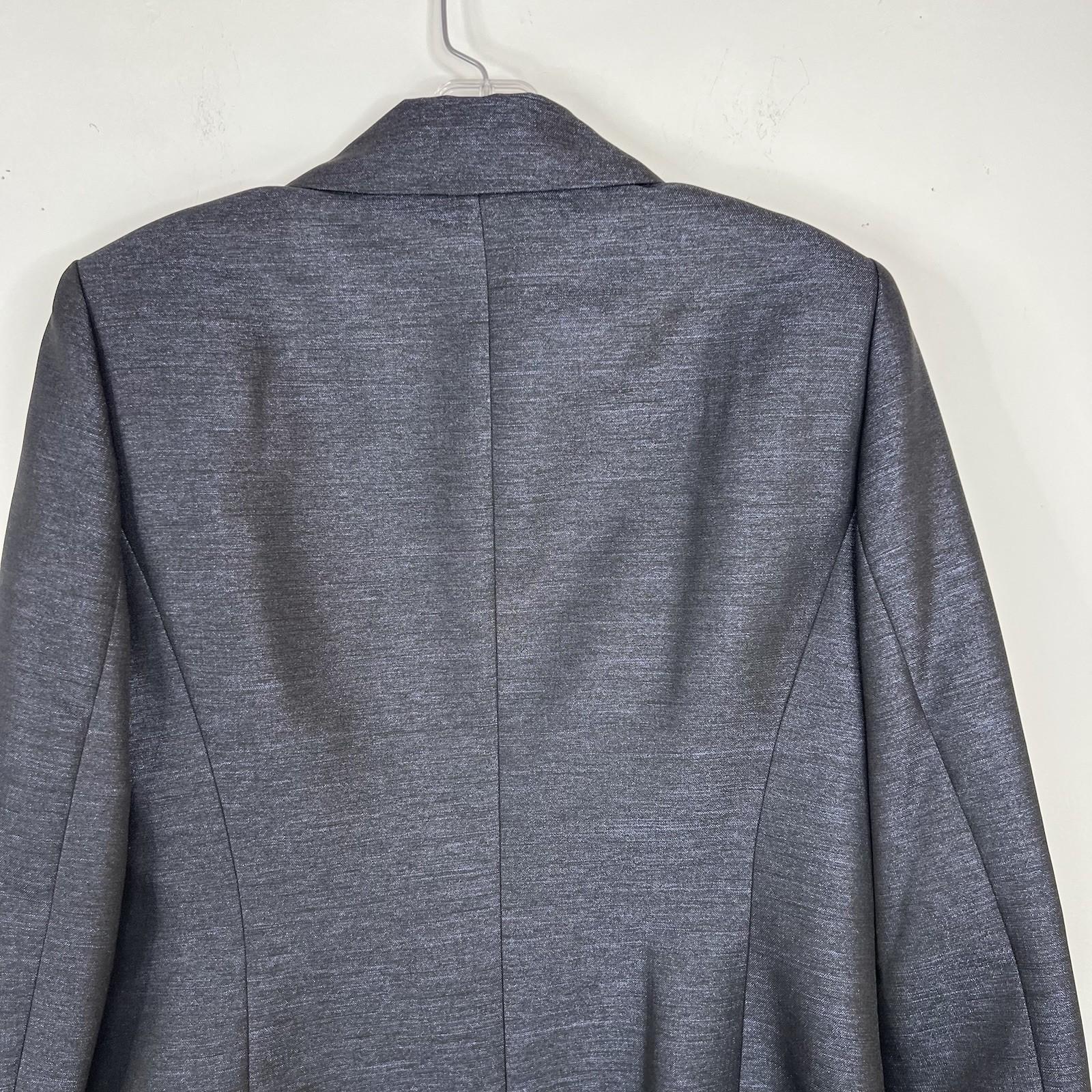 Le Suit Polyester Metallic Black Orchid Skirt Suit 8 Midi Cocktail Shawl Collar