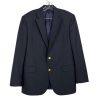 Brook Brothers Loro Piana Madison Wool Blazer 42R Black Gold Buttons Vent Preppy