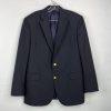 Brook Brothers Loro Piana Madison Wool Blazer 42R Black Gold Buttons Vent Preppy