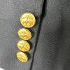 Brook Brothers Loro Piana Madison Wool Blazer 42R Black Gold Buttons Vent Preppy
