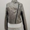 SB by Sachin & Babi Women Printed Metallic Moto Jacket Size XL Gold  Zip Up New