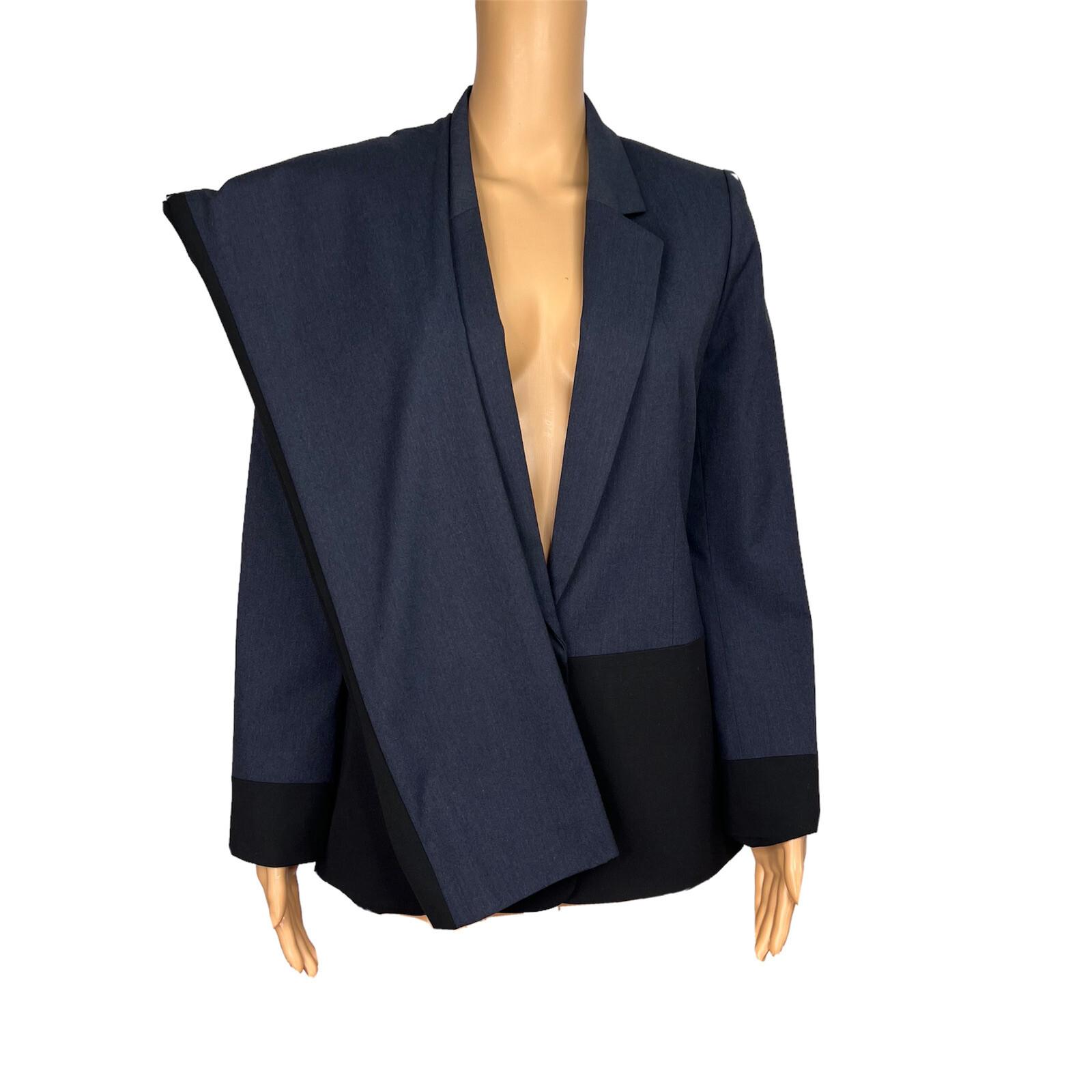 Gianni Bini Viscose Blend Pant Suit Size 4 Blue Black Denim Like Slim Fit 2Piece