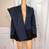 Gianni Bini Viscose Blend Pant Suit Size 4 Blue Black Denim Like Slim Fit 2Piece