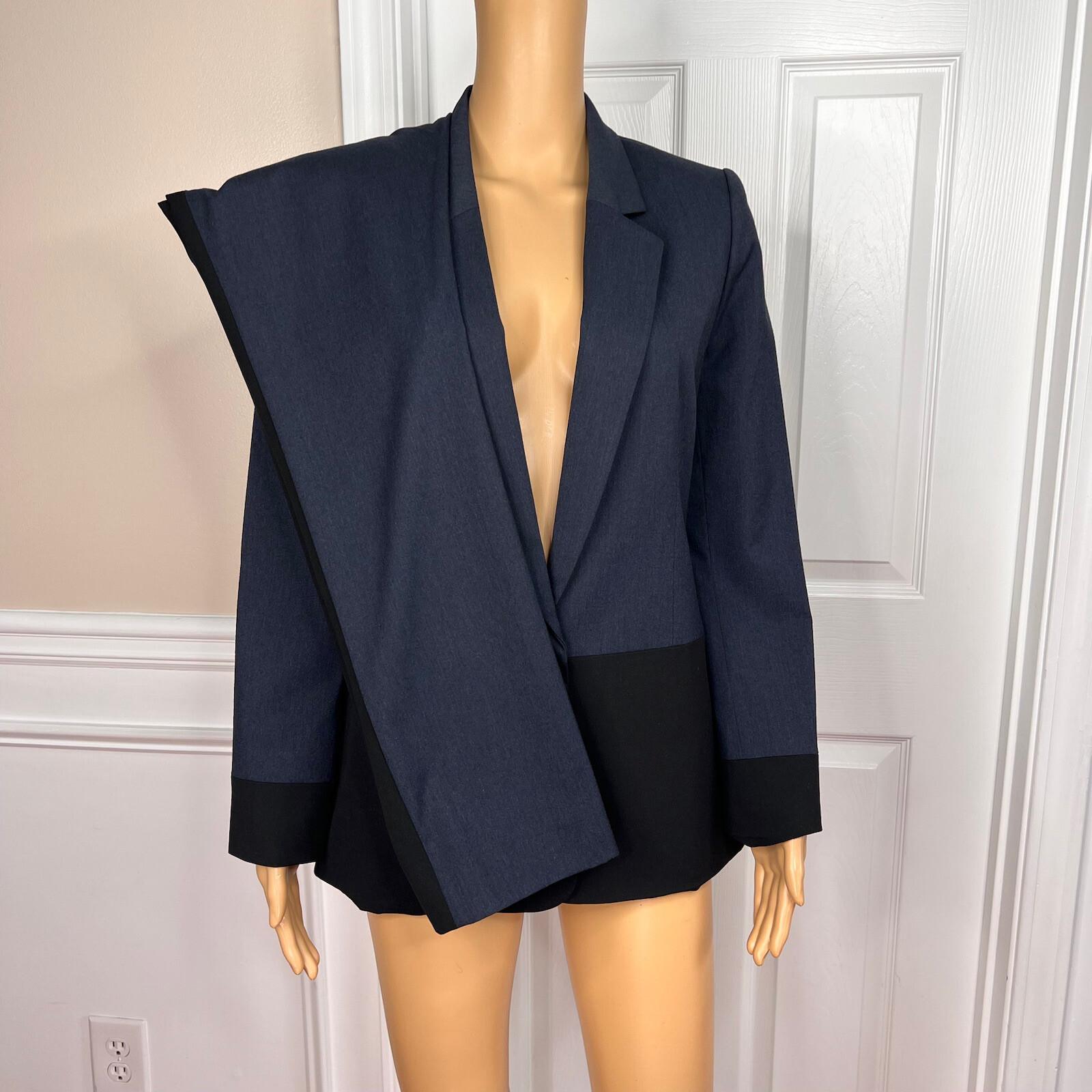 Gianni Bini Viscose Blend Pant Suit Size 4 Blue Black Denim Like Slim Fit 2Piece
