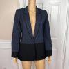 Gianni Bini Viscose Blend Pant Suit Size 4 Blue Black Denim Like Slim Fit 2Piece