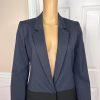 Gianni Bini Viscose Blend Pant Suit Size 4 Blue Black Denim Like Slim Fit 2Piece