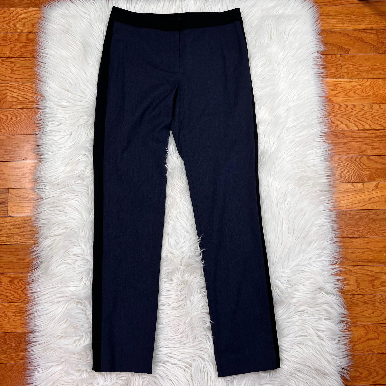 Gianni Bini Viscose Blend Pant Suit Size 4 Blue Black Denim Like Slim Fit 2Piece