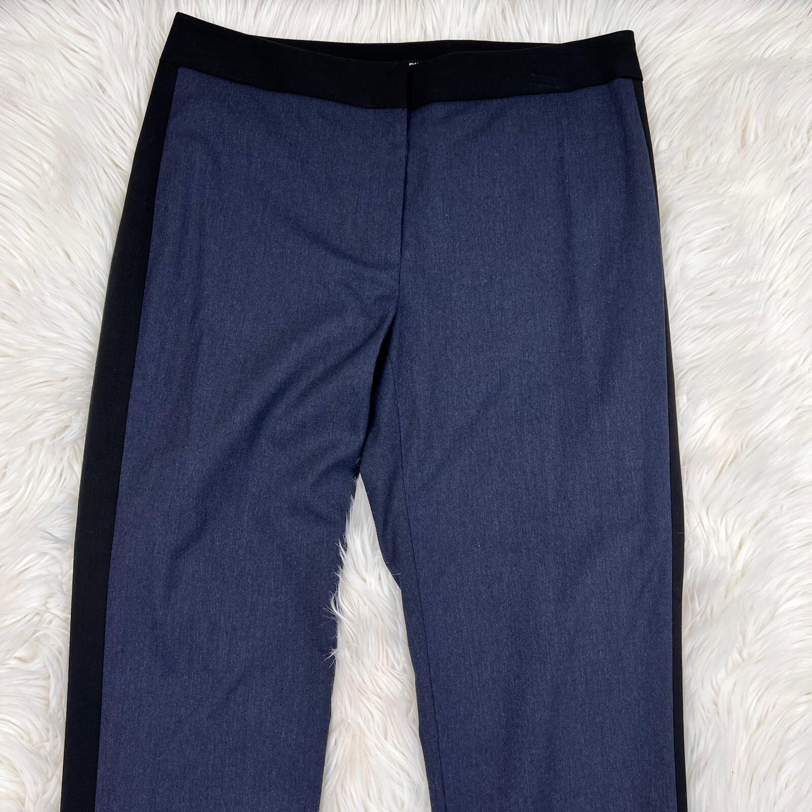 Gianni Bini Viscose Blend Pant Suit Size 4 Blue Black Denim Like Slim Fit 2Piece