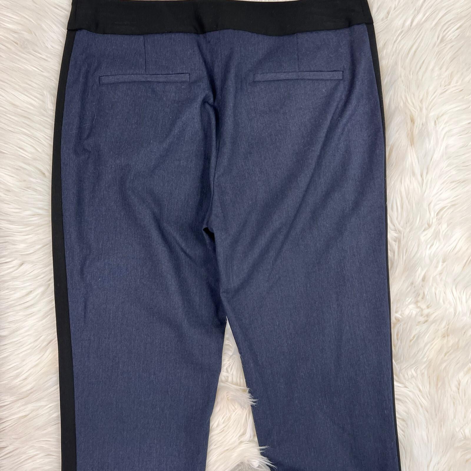 Gianni Bini Viscose Blend Pant Suit Size 4 Blue Black Denim Like Slim Fit 2Piece