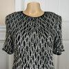 Stenay Women Silk Top Size L Silver Black Sequin Lined Short Sleeves Party