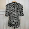Stenay Women Silk Top Size L Silver Black Sequin Lined Short Sleeves Party