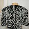 Stenay Women Silk Top Size L Silver Black Sequin Lined Short Sleeves Party