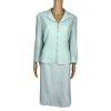 Kasper Women Polyester Acetate Aquamarine Skirt Suit Size 10 Lined 3/4 Sleeves