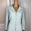 Kasper Women Polyester Acetate Aquamarine Skirt Suit Size 10 Lined 3/4 Sleeves