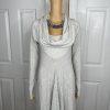 Neiman Marcus Knit Sweater Dress S Asymmetric Turtleneck Stretch Long Sleeve