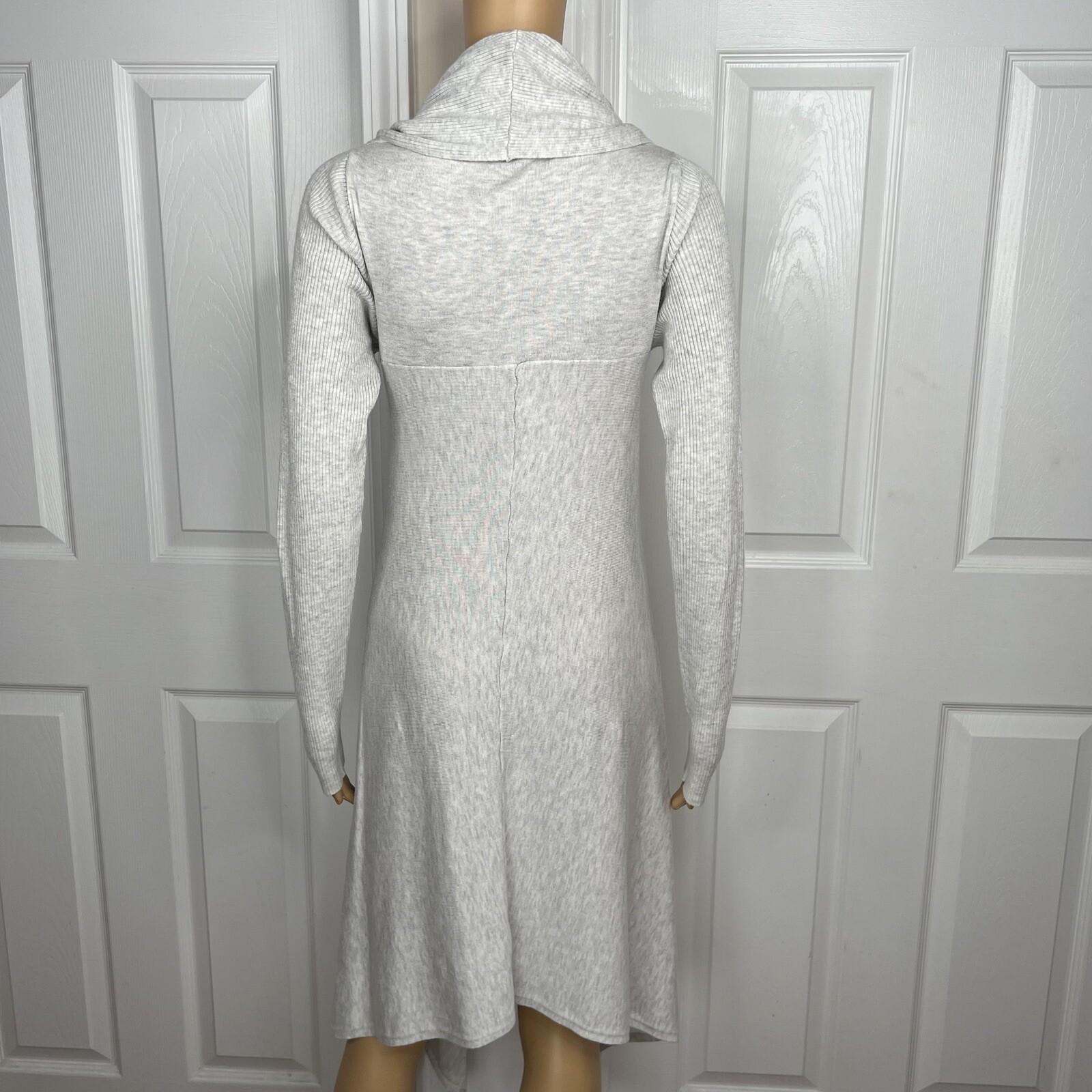Neiman Marcus Knit Sweater Dress S Asymmetric Turtleneck Stretch Long Sleeve