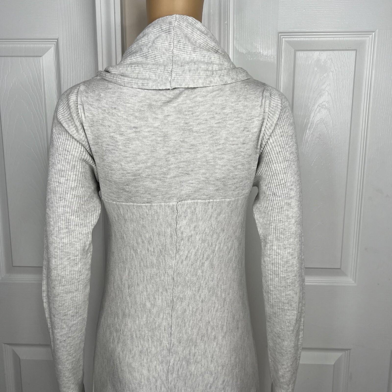 Neiman Marcus Knit Sweater Dress S Asymmetric Turtleneck Stretch Long Sleeve
