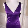 ESSENTIALS ABS Polyester Stretch Dress Size 2 Purple Bodycon Sleeveless V Neck