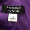 ESSENTIALS ABS Polyester Stretch Dress Size 2 Purple Bodycon Sleeveless V Neck