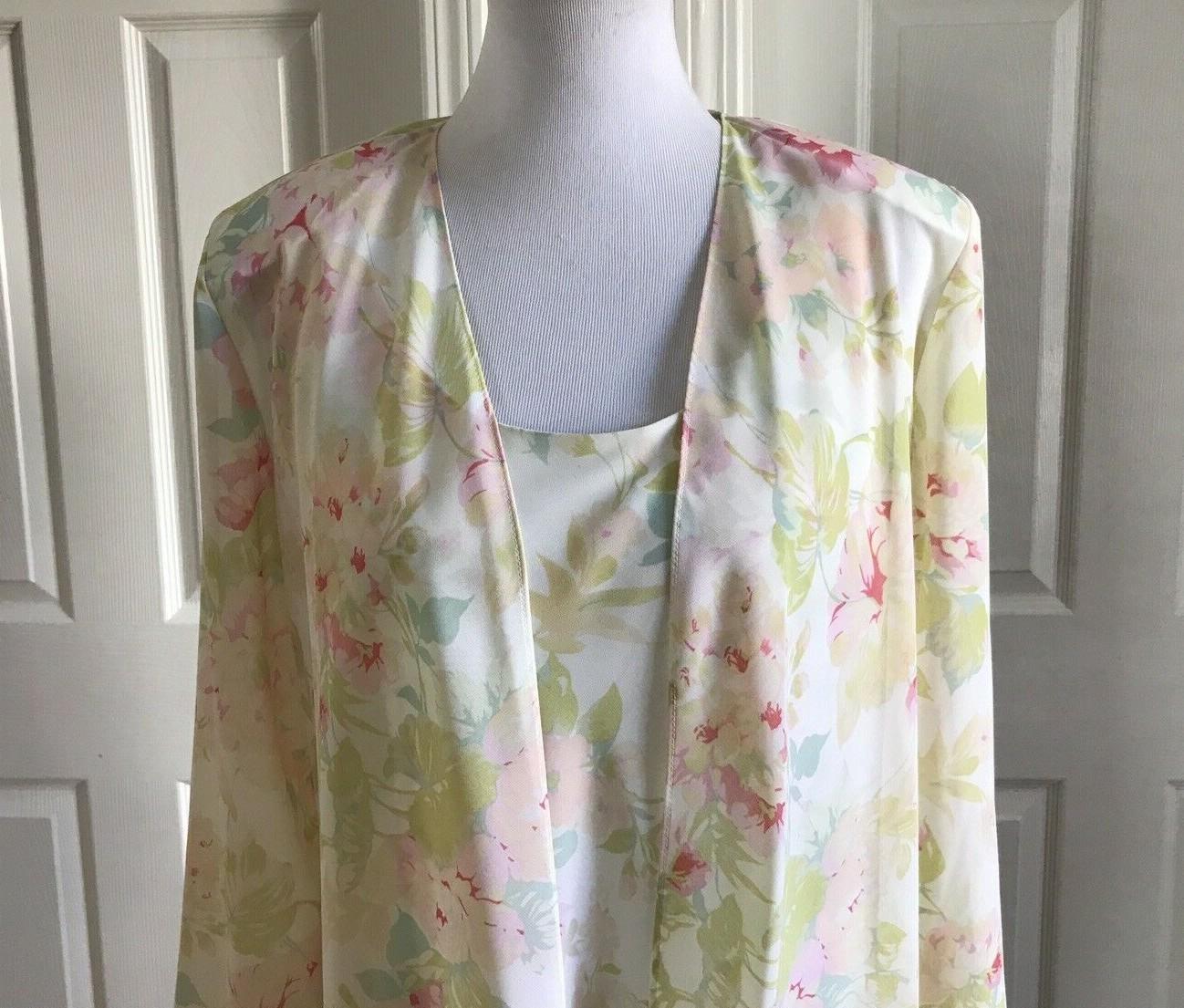 Metaphor Floral Dress Top Blouse Size 10 Tier Relax Long Sleeves Collarless 2PC